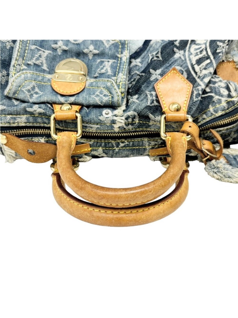 Louis Vuitton Monogram Denim Speedy 30 Blue Shoulder Bag - Picture 5 of 8